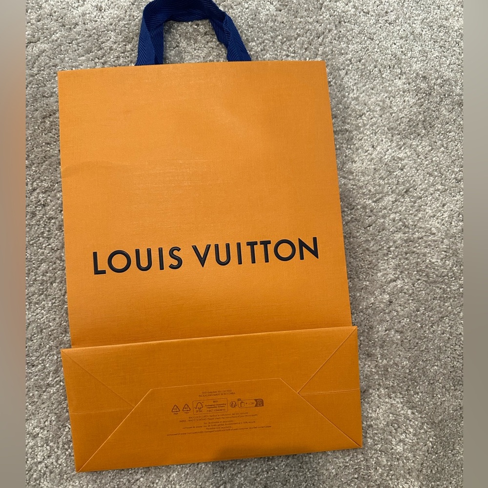 Louis Vuitton Bold Orange Bag with Blue Handles